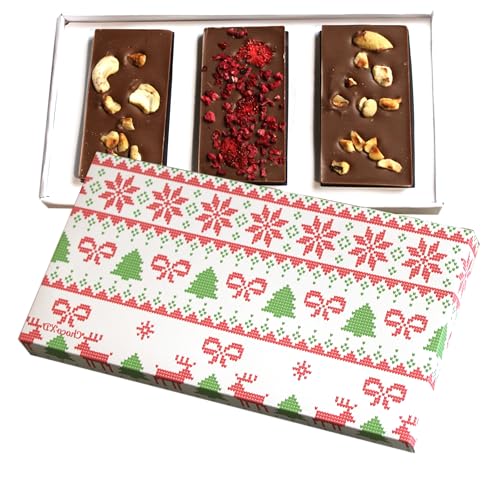 Christmas Chocolateggift - Weihnachten Caadeau Box - Handgemachte Schokolade- Briefkastenpaket - Fairtrade Schokolade - naturfreundliches Geschenk von ChocoXD