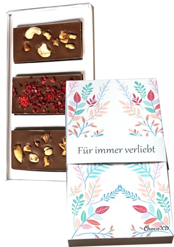 Handgemachte Valentinstag Schokolade, Fairtrade Milchschokolade, Liebe für immer von ChocoXD