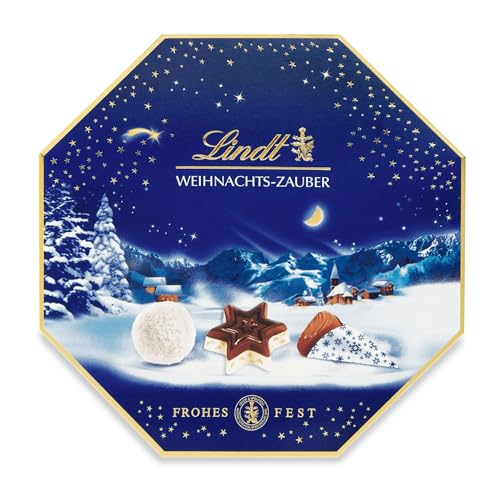 Lindt Schokolade Weihnachts-Zauber Pralinés | 200 g | 19 Feinste Vollmilch-Pralinés in 10 weihnachtlichen Sorten, zum Teil alkoholhaltig | Schokoladen-Geschenk zu Weihnachten | Pralinen-Geschenk von Chocoladefabriken Lindt & Sprüngli GmbH