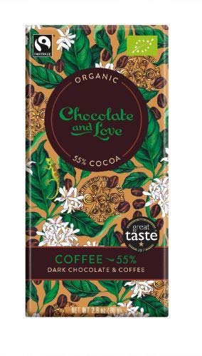 Chocolate And Love Ltd | Chocolate & Love Coffee Dark 55% Chocolate | 3 x 80g (DE) von Chocolate and Love