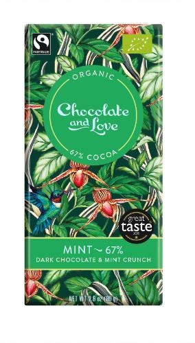 Chocolate And Love Ltd | Chocolate & Love Mint Dark 67% Chocolate Peppermint Crunch | 5 x 80g (DE) von Chocolate and Love