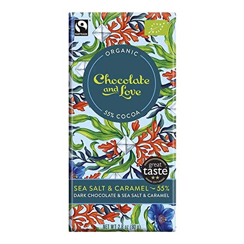 Dark Chocolate with Sea Salt & Caramel 12 x 80 gr von Chocolate and Love