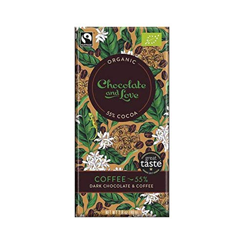 3 x Chocolate and Love Organic Dark Chocolate & Coffee 55% 80g von Chocolate & Love