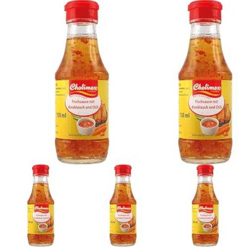 Cholimex Fischsauce mit Knoblauch und Chili, 180 g 9614, 150 ml (Packung mit 5) von Cholimex