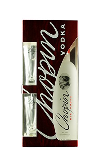 Chopin Rye Exclusive Geschenkbox mit zwei Gläsern | Polnischer Qualitätswodka | 0,5 Liter, 40% von Chopin