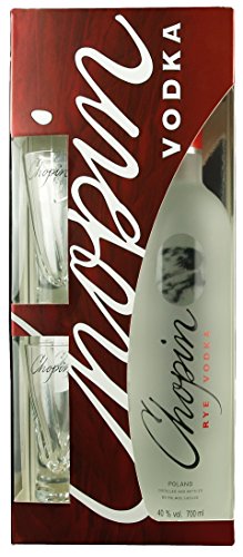 Chopin Rye Exclusive Geschenkbox mit zwei Gläsern | Polnischer Qualitätswodka | 0,7 Liter, 40% von Chopin