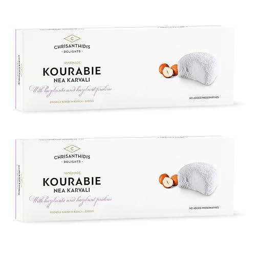 Chrisanthidis S.A. Kourabie Buttergebäck mit Hazelnuessen und Hazelnusspraline, 2er Pack (2 x 200 g) von Chrisanthidis Delights