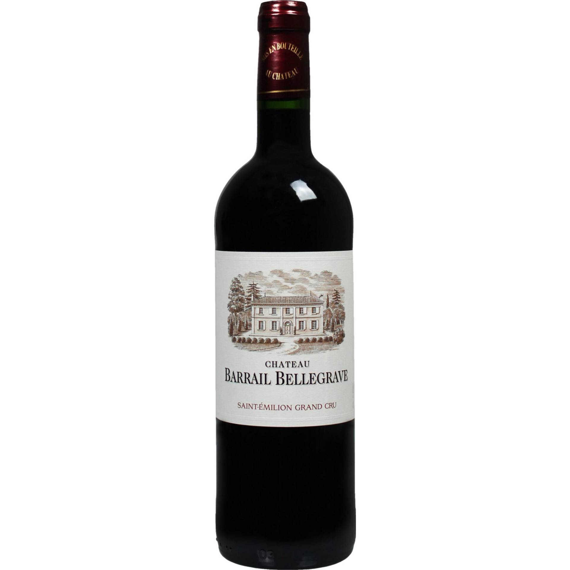 Château Barrail Bellegrave, Saint-Emilion Grand Cru, Bordeaux, 2019, Rotwein von Christian Descrambe et Fille Propriétaires à Saint Sulpice de Faleyrens Gironde – France. Mis en bouteille au Château pa