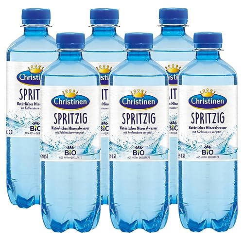 Christinen Bio spritzig natürliches Mineralwasser 500ml 6er Pack von Christinen