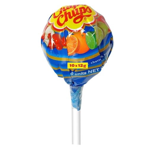 Chupa Chups Mega Lutscher, XXL Lolli enthält 10 Mini Frucht-Lollis in 6 Geschmacksrichtungen, in drei Farben erhältlich, für Halloween von Chupa Chups