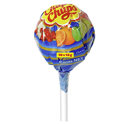 Chupa Chups Mega Lutscher, XXL Lolli enthält 10 Mini Frucht-Lollis in 6 Geschmacksrichtungen, in drei Farben erhältlich von Chupa Chups