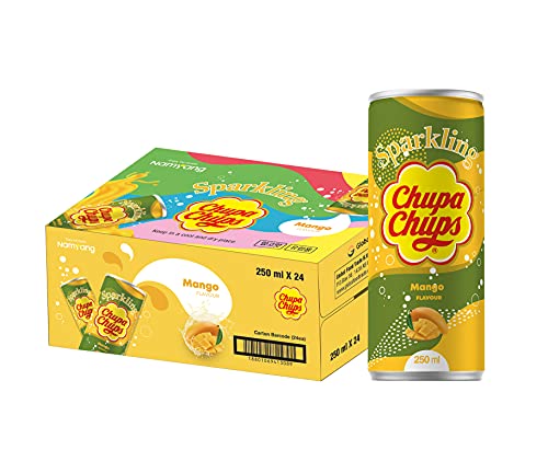 Chupa Chups Sparkling Mango Drink, prickelnde Mango Limonade, 24 Dosen mit Pfand, 24 x 250 ml von Chupa Chups