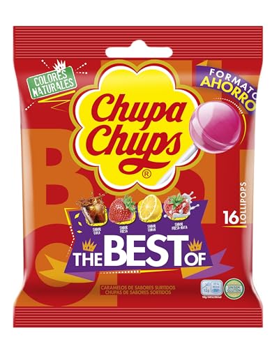 Chupa Chups the Best of mit Geschmack von: Erdbeer-, Apfel-, Cola- und Erdbeermilch 192 g. von Chupa Chups