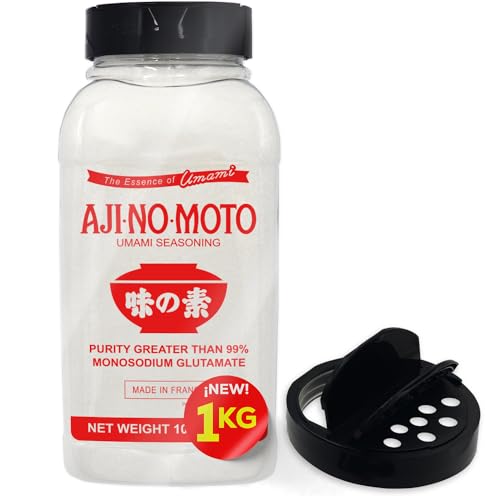 AJINOMOTO Mononatriumglutamat 1 Kilo + Neuer spezieller Dosierbehälter, Umami-Würzpulver mit Mononatriumglutamat (MSG) (1 X 1000 GR) von Cia&Co