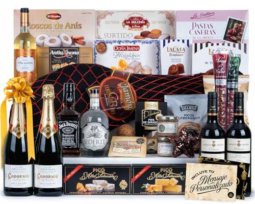 Weihnachtskörbchen mit Schinken · Gourmet-Schulter-Geschenkset · Persönliches oder geschäftliches Geschenk · Thanksgiving für Advent und Weihnachten. Beinhaltet Karte eine dedizierter (L 309) von Cia&Co