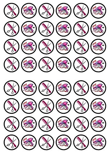 48 Hairdresser, Friseur, Essbare PREMIUM Dicke GEZUCKERTE Vanille, Reispapier Mini Cupcake Toppers, Cake Pops, Cookies für Wafer von Cian's Cupcake Toppers Ltd