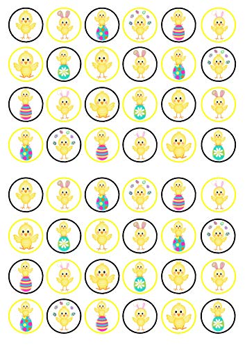 48 essbare Ostern-Küken – Stehende Oblaten für Kuchen. von Cian's Cupcake Toppers Ltd