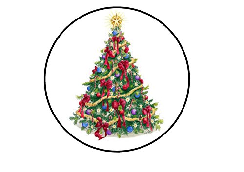 Christmas Tree 7",Weihnachtsbaum, Essbare PREMIUM Dicke GEZUCKERTE Vanille, Wafer Reispapier Cupcake Toppers/Dekorationen von Cian's Cupcake Toppers Ltd