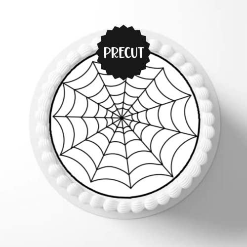 Halloween Spider Web 7", Halloween Spinnennetz, Essbare PREMIUM Dicke GEZUCKERTE Vanille, Wafer Reispapier Cupcake Toppers/Dekorationen von Cian's Cupcake Toppers Ltd