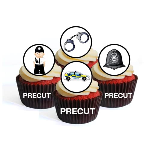 Policeman Police Edible PREMIUM THICKNESS SWEETENED VANILLA, Wafer Rice Paper Cupcake Toppers/Decorations by Cian's Cupcake Toppers Ltd von Cian's Cupcake Toppers Ltd