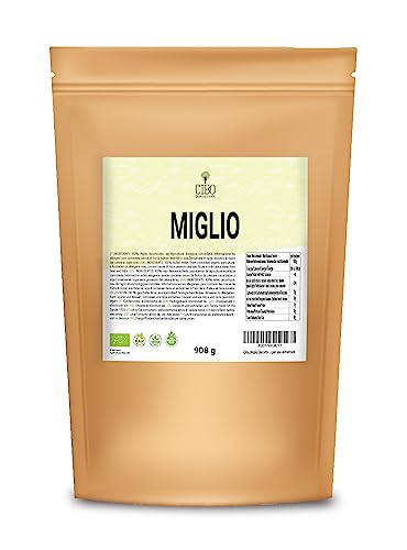 Cibo, Bio-Hirse ohne Schale 908 gr – Getreide aus biologischem Anbau, gelbe Hirse in Körnern für Lebensmittelzwecke, verpackt in Italien von Cibo Quality Foods