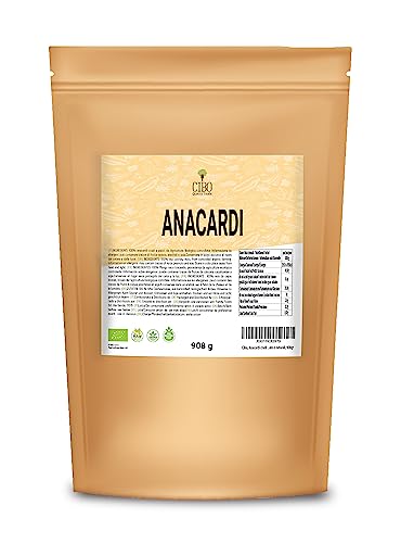 Cibo, Rohe BIO-Cashewnüsse, ungesalzen und natürlich, 908 g, biologischer Anbau, verpackt in Italien von Cibo Quality Foods