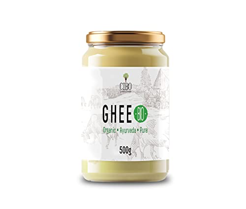 Cibo Ghee BIO – Hergestellt in Italien mit geklärter Butter – Hergestellt mit Milch aus den Gebieten Parma und Reggio Emilia – 500 g von Cibo Quality Foods