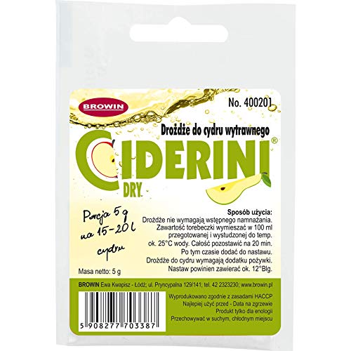 Ciderini - Apfelweinhefe 5g/20L - DRY - Hefe für trockener Apfelwein von Ciderini