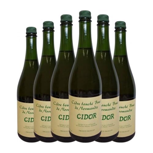 Cidre Cidor. Cidre Bouché mit Schraubverschluss Brut 75 cl (Karton mit 6 Flaschen von 75 cl) von Cidor