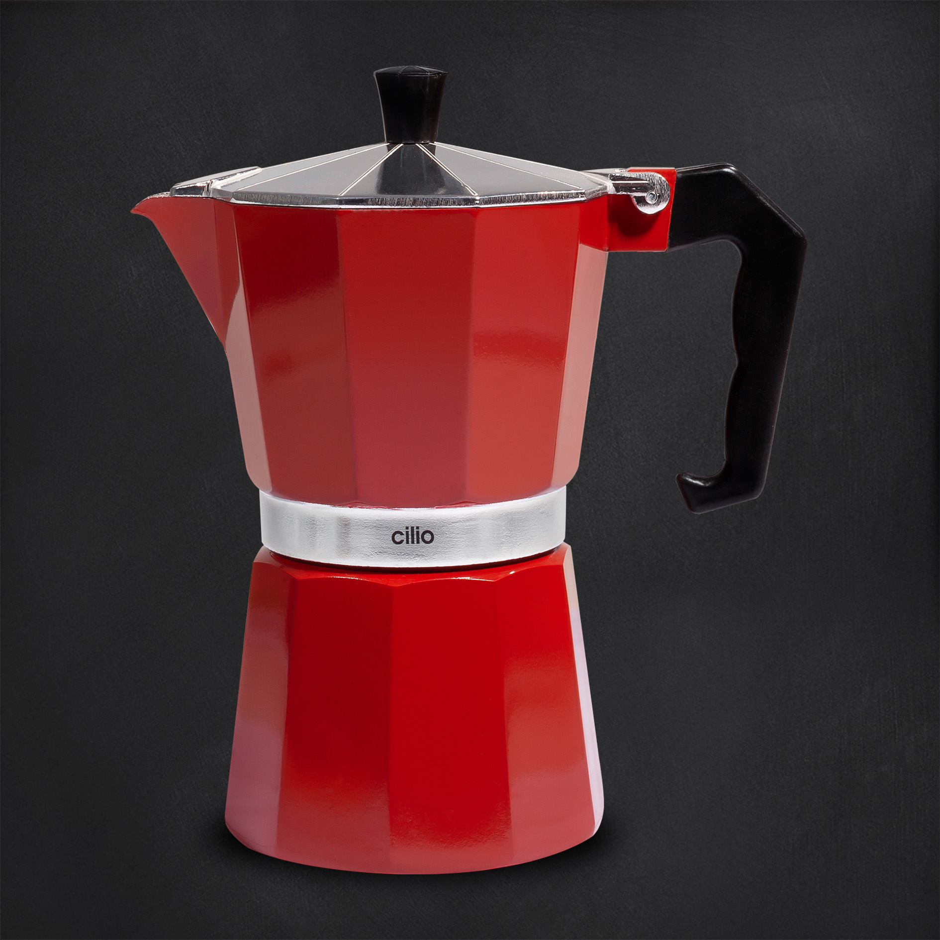 Cilio Espressokocher Classico, 6 Tassen, rot von Cilio