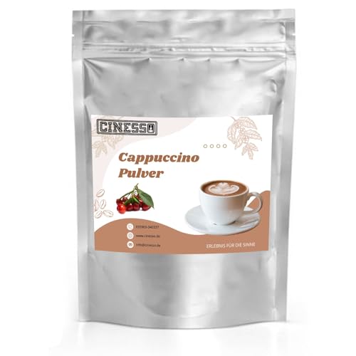 Cinesso Cappuccino Pulver, Fruchtiger Kaffeegenuss, aromatisiert, Kaffeekreationen, verschiedene Variationen, Geschmacksintensiv, für Zuhause (1 Kg, Kirsche) von Cinesso