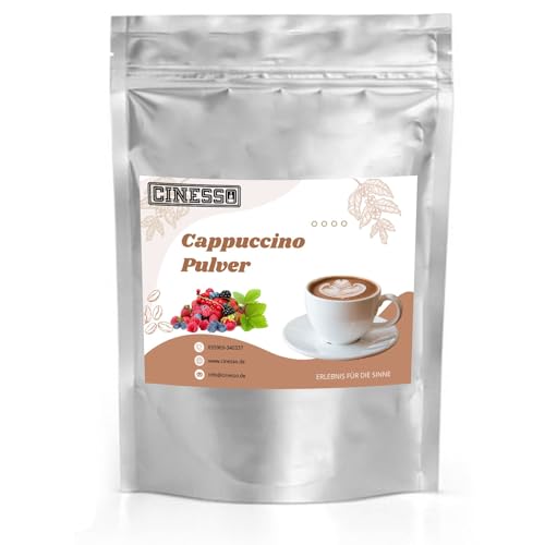 Cinesso Cappuccino Pulver, Fruchtiger Kaffeegenuss, aromatisiert, Kaffeekreationen, verschiedene Variationen, Geschmacksintensiv, für Zuhause (1 Kg, Waldfrucht) von Cinesso