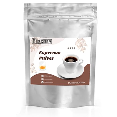 Cinesso Espresso Pulver, mit alkoholischem Geschmack, Verschiedene Varianten, alkoholfrei, Kaffeepulver mit Aroma, Kaffeespezialitäten, für Kaffeeliebhaber (1 Kg, Rum) von Cinesso