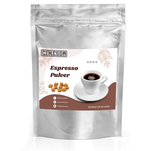 Cinesso Espresso Pulver gemahlen, Schokoladengeschmack, verschiedene Varianten, schnelle und einfache Zubereitung, Kaffeespezialitäten, für Kaffeeliebhaber (1 Kg, Toffee) von Cinesso