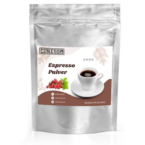 Cinesso Espresso Pulver gemahlen, fruchtiger Geschmack, Kaffeepulver, schnelle und einfache Zubereitung, für Kaffeeliebhaber, zum Verfeinern von Desserts (1 Kg, Erdbeere) von Cinesso