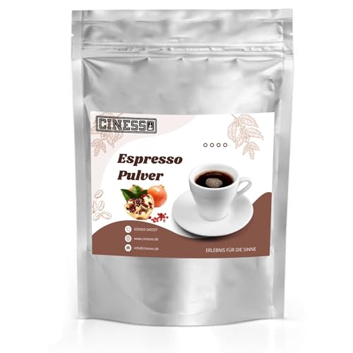 Cinesso Espresso Pulver gemahlen, fruchtiger Geschmack, Kaffeepulver, schnelle und einfache Zubereitung, für Kaffeeliebhaber, zum Verfeinern von Desserts (1 Kg, Granatapfel) von Cinesso