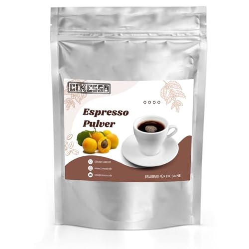 Cinesso Espresso Pulver gemahlen, fruchtiger Geschmack, Kaffeepulver, schnelle und einfache Zubereitung, für Kaffeeliebhaber, zum Verfeinern von Desserts (200 g, Aprikose) von Cinesso