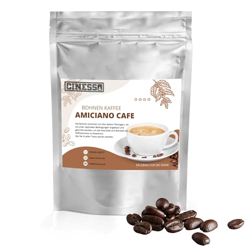 Cinesso Intensives Kaffee-Aroma, mit vollmundigem Geschmack, Kaffeebohnenmischung mit Fruchtnote, Arabica-Robusta, für Kaffee-Liebhaber, extrafein und feinwürzig (10 Kg, Amiciano Cafe Crema) von Cinesso