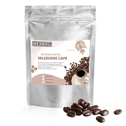 Cinesso Intensives Kaffee-Aroma, mit vollmundigem Geschmack, Kaffeebohnenmischung mit Fruchtnote, Arabica-Robusta, für Kaffee-Liebhaber, extrafein und feinwürzig (200 g, Selezione Cafe) von Cinesso