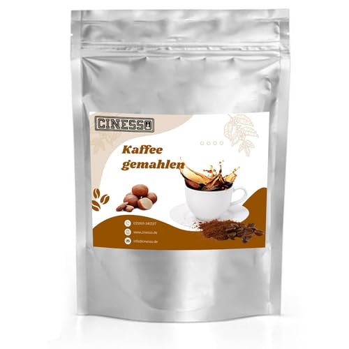 Cinesso Kaffee gemahlen Kaffeepulver, Nussgeschmack, verschiede Variationenen, mit besonderen Aromen, Kaffeegenuss für besondere Anlässe, Natürliche Kaffeevariationen (200 g, Marzipan) von Cinesso