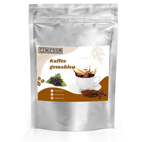 Cinesso Kaffee gemahlen Kaffeepulver, mit verschiedenen Geschmacksrichtungen, fruchtige Varianten, schnelle und einfache Zubereitung (1 Kg, Schwarze Johannisbeere) von Cinesso