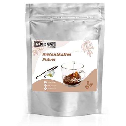 Cinesso Bourbon Vanille Löslicher Kaffee Instant Pulver 500 g, schnelle und einfache Zubereitung, alkoholischer Geschmack, mit verschiedenen Aromen, ohne Maschine, praktischer Kaffeegenuss von Cinesso