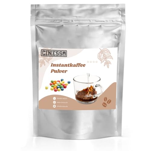 Cinesso Löslicher Kaffee Instant Pulver, schnelle und einfache Zubereitung, ohne Kaffeemaschine, Wasserlöslich, in verschiedenen Sorten und Mengen, für Genießer (500 g, Kaugummi) von Cinesso