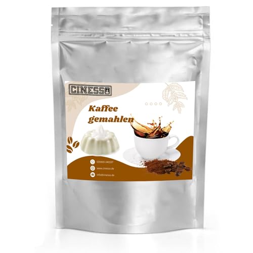 Cinesso Vanille Kaffee gemahlen Kaffeepulver, Verschiedene Varianten, aromatisierter Kaffee, Kaffeemischung, besondere Aromen, für Kaffeeliebhaber (1 Kg, Vanille Sahne) von Cinesso