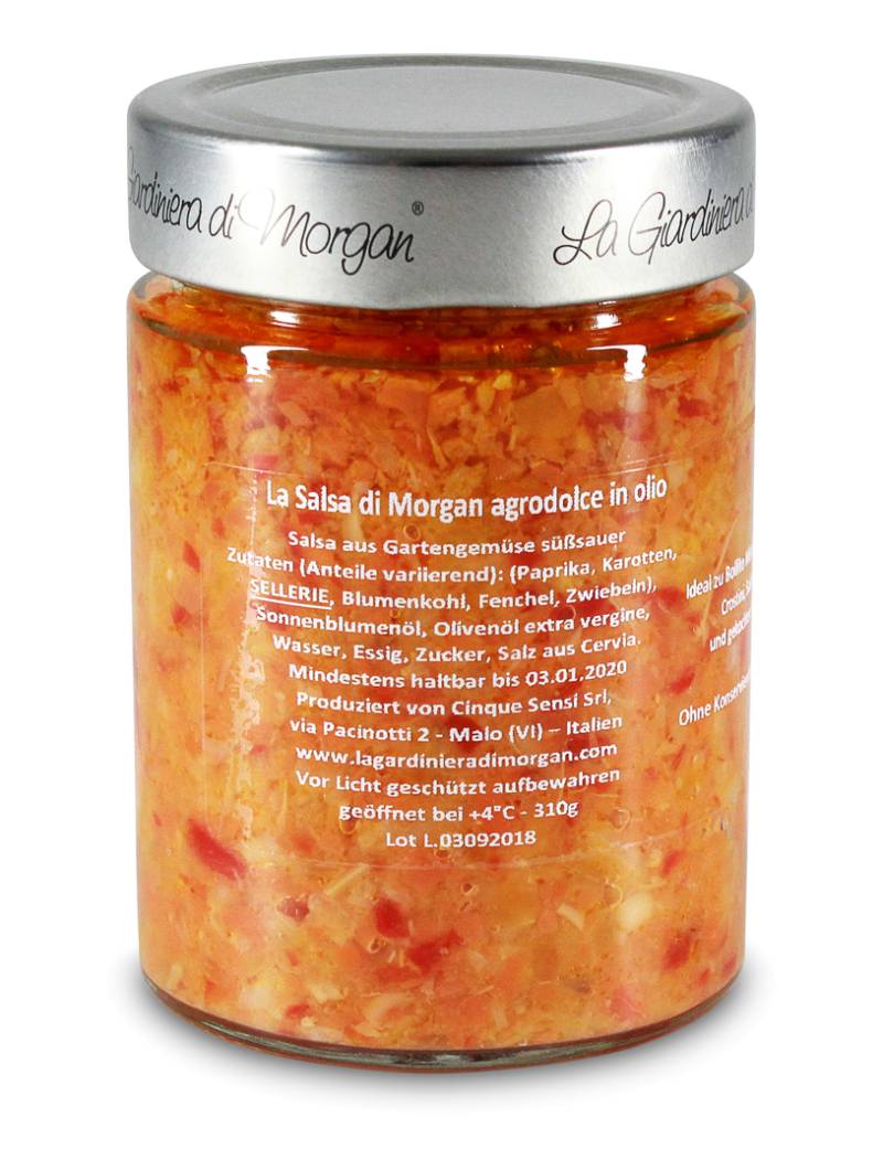 La Salsa di Morgan Agrodolce in Olio - Salsa aus Gartengemüse süßsauer von Cinque Sensi S.r.l.