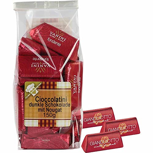 Cioccolatini Nougat Zartbitter Haselnuss-Nougat Pralinen Vegetarisch Cioccolatieri Vanini Italien 150g-Pack von Cioccolatieri Vanini