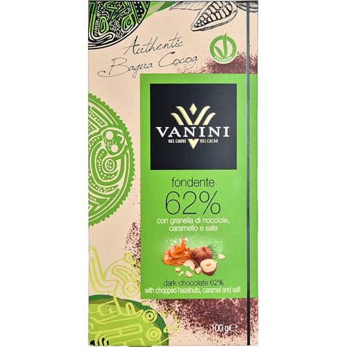 Schokolade mit Haselnuss-Salz 100g-Tafel, 62% Kakaoant. Cioccolatieri Vanini Italien 100g-Pack von Cioccolatieri Vanini