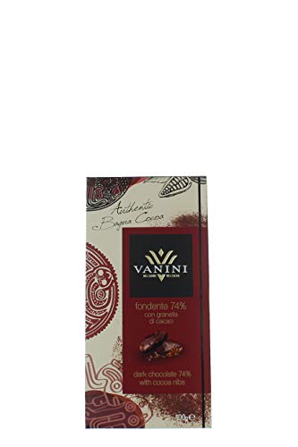 Schokolade mit Kakaonibs 100g-Tafel, 74% Kakaoant. Vegan Cioccolatieri Vanini Italien 100g-Pack von Cioccolatieri Vanini