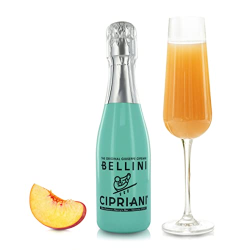 Cipriani Bellini Original, Klassischer Italienischer Spirituosencocktail mit Weißem Pfirsich, Bellini Aperitif Getränk mit Prosecco und Pfirsichpüree, 200 Ml von Cipriani