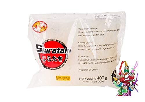 20er Pack ~ [20x 400g / 200g ATG] Konjak Nudeln Shirataki "Nudeln-dünn" aus Konjakmehl Konjac #11 + ein kleiner Glücksanhänger gratis von City Aroma